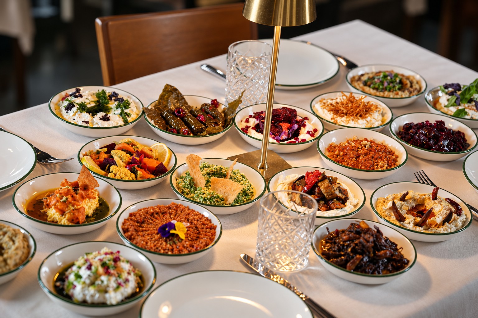 Golab’ın farklı mezeleriyle hazırlanmış sofra