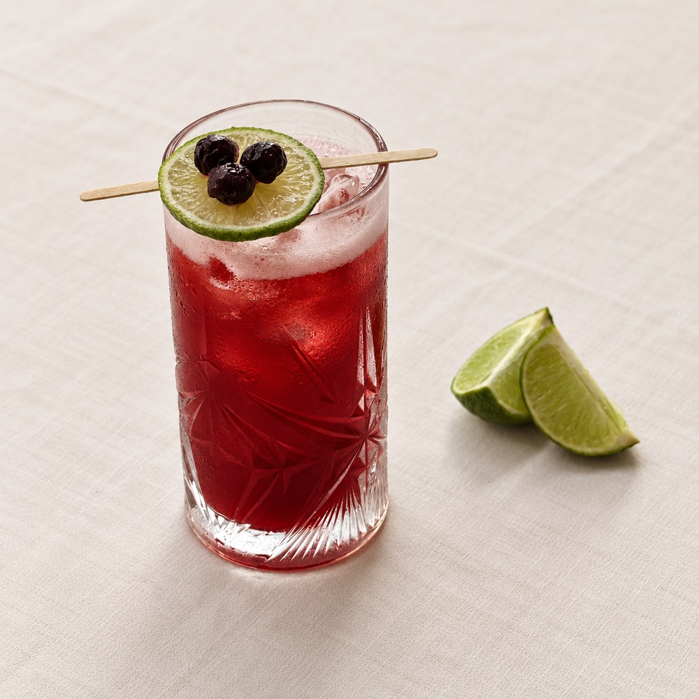 Homemade sour cherry iced tea