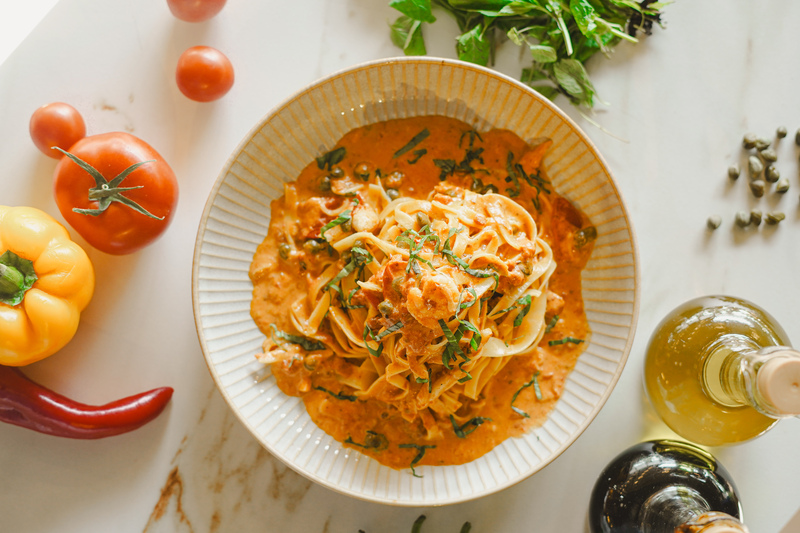 seafood pasta in seafood restaurant istanbul